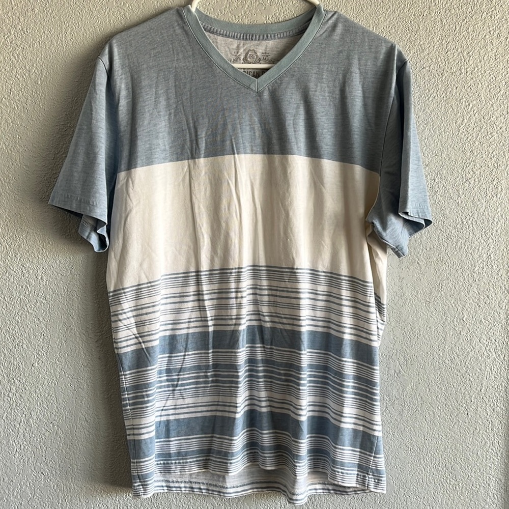 Blue and White Striped Shirt